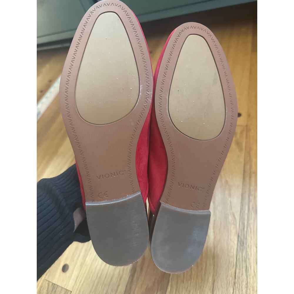 Vionic Willa Mule Loafers Red Suede Slip On Comfort Shoes Womens 6.5 - Picture 5 of 8